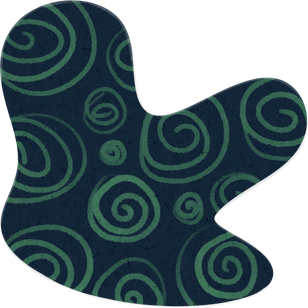 Scribbled Blue and Green Swirl Patterned Paper Cut-out